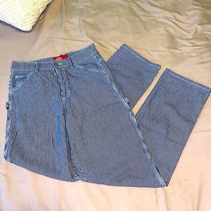 Dickies high waisted blue pinned stripped utility pants